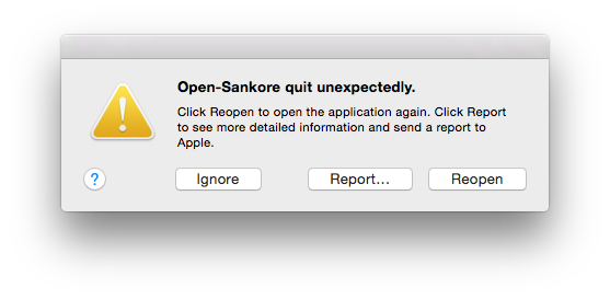 Open-Sankoré Error Message