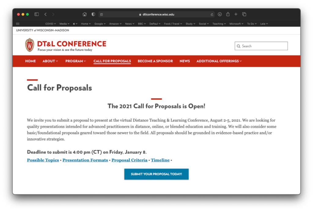 The 2021 Call for Proposals is Open