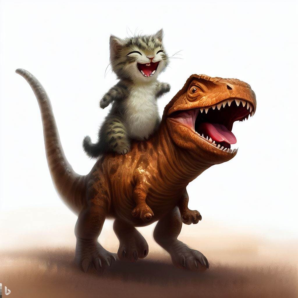 Kitten and Dinosaur 1
