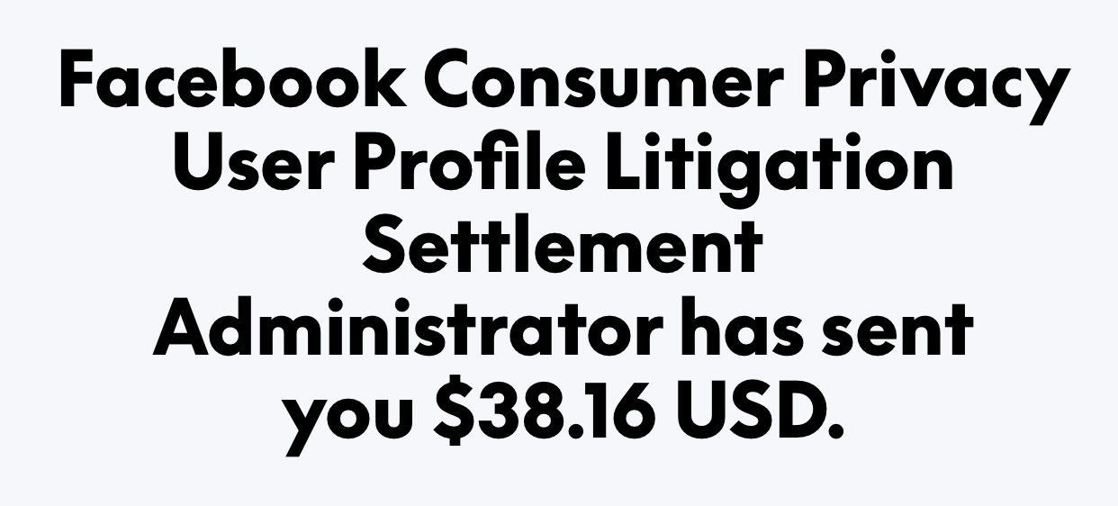 Facebook Settlement.